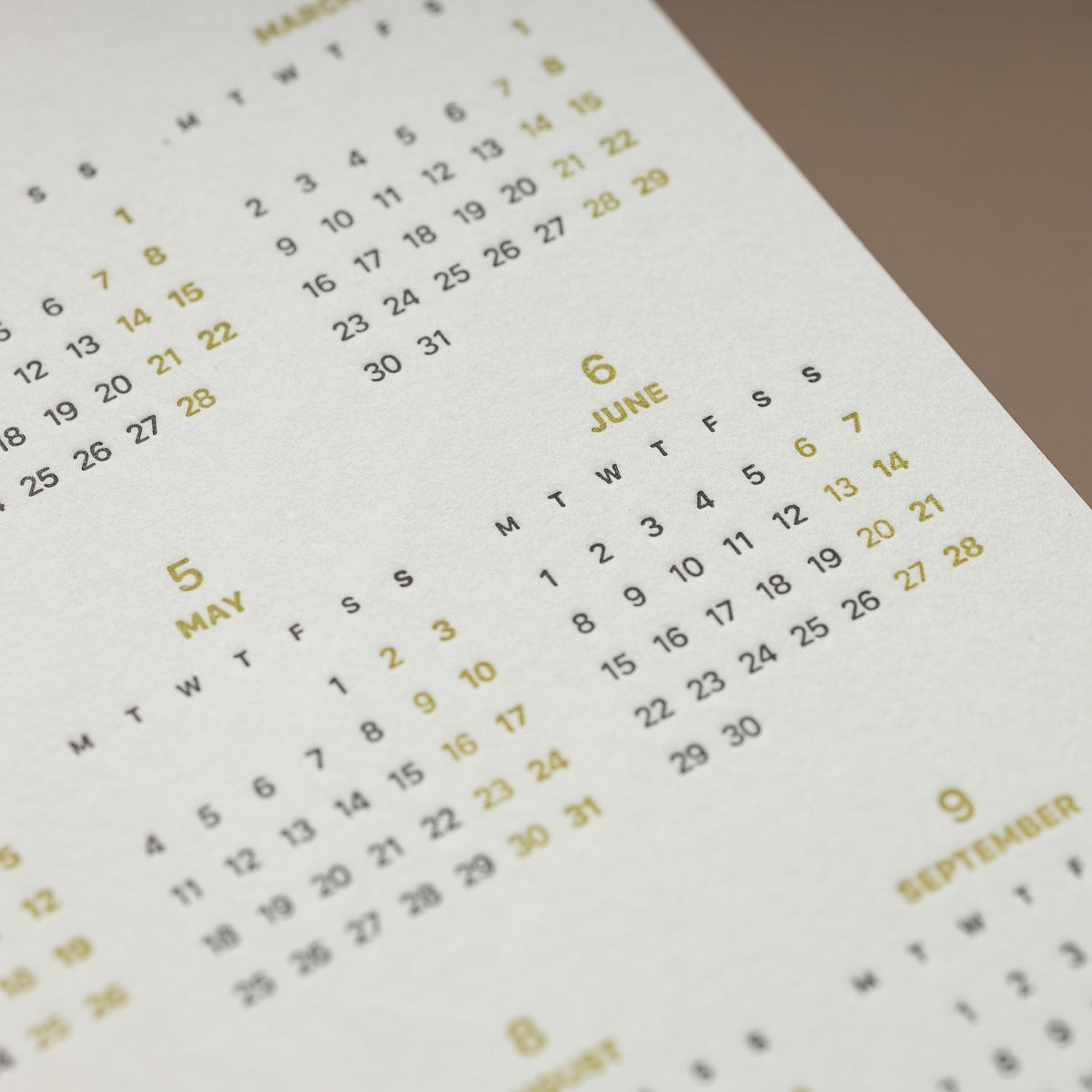 2024 Letterpress Printed Calendar Bookmark