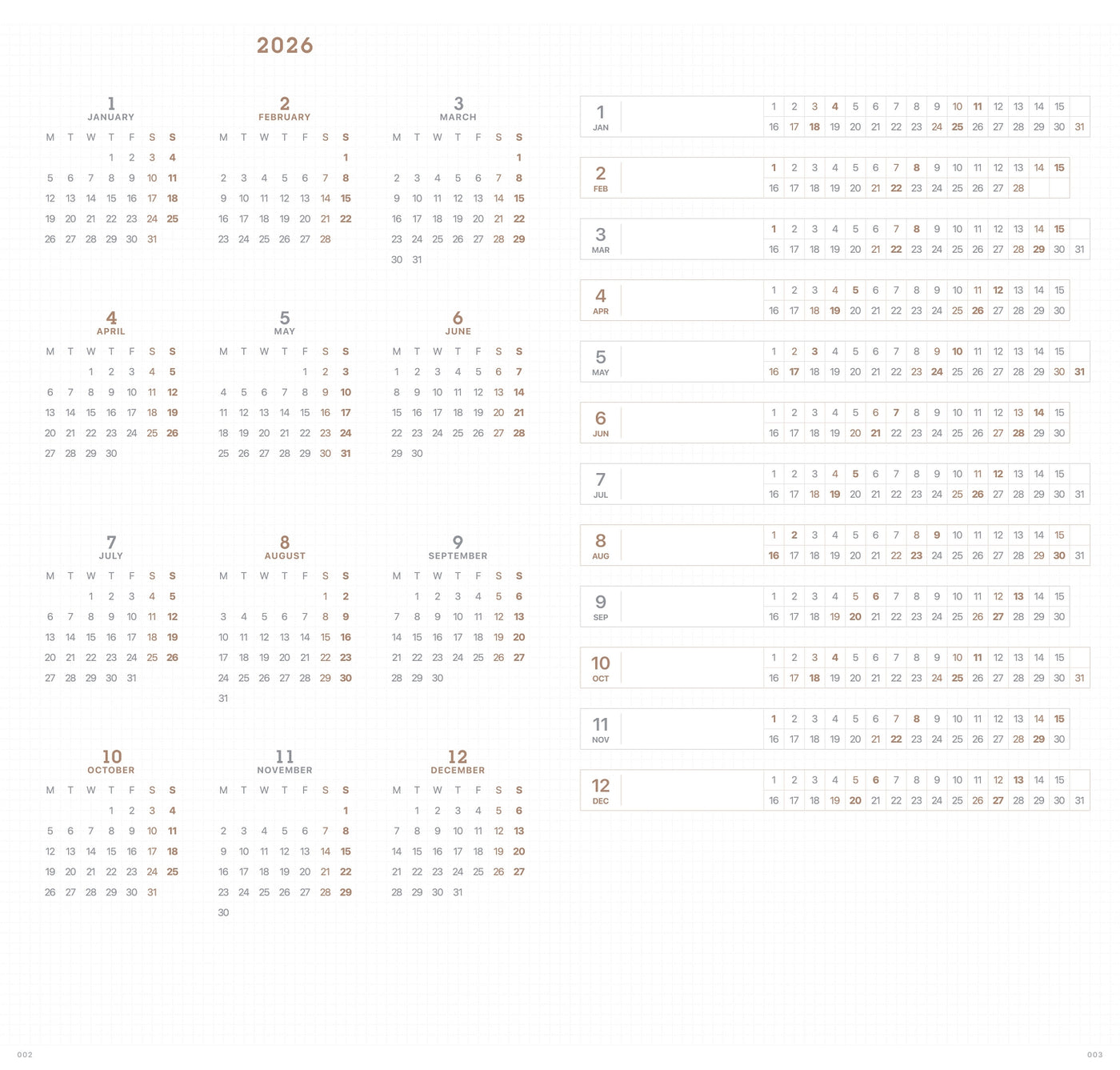 TAKE A NOTE 2026 Slim Bi-Week Planner (TN Regular Size)