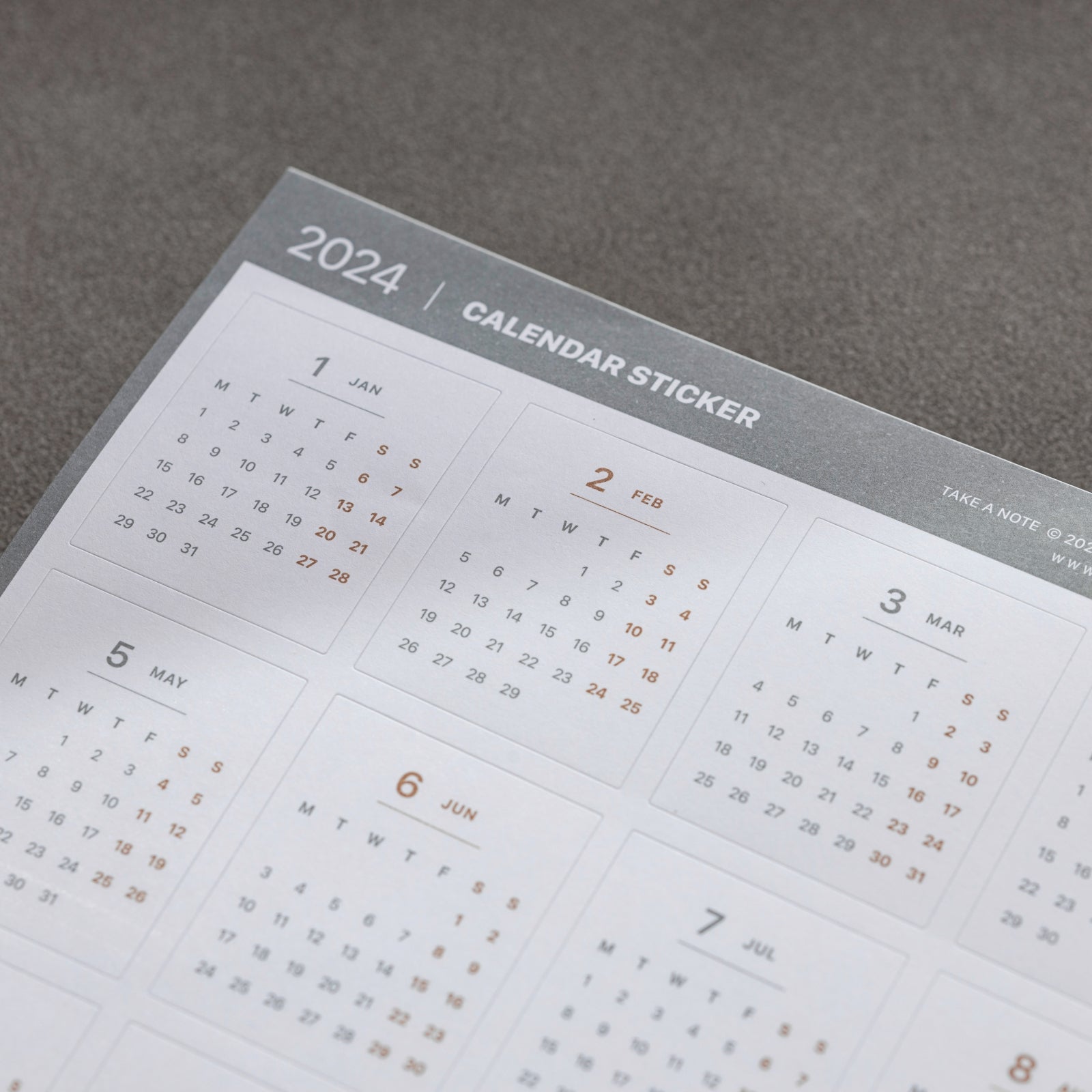 2024 Calendar Sticker (2 sheets)