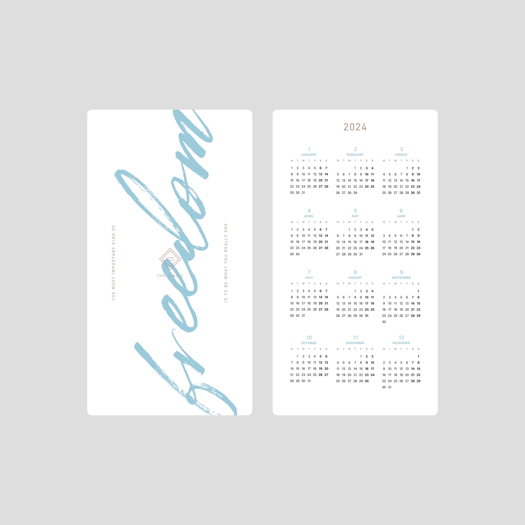 TAKE A NOTE 2024 MEDIUM WEEKS PLANNER B6