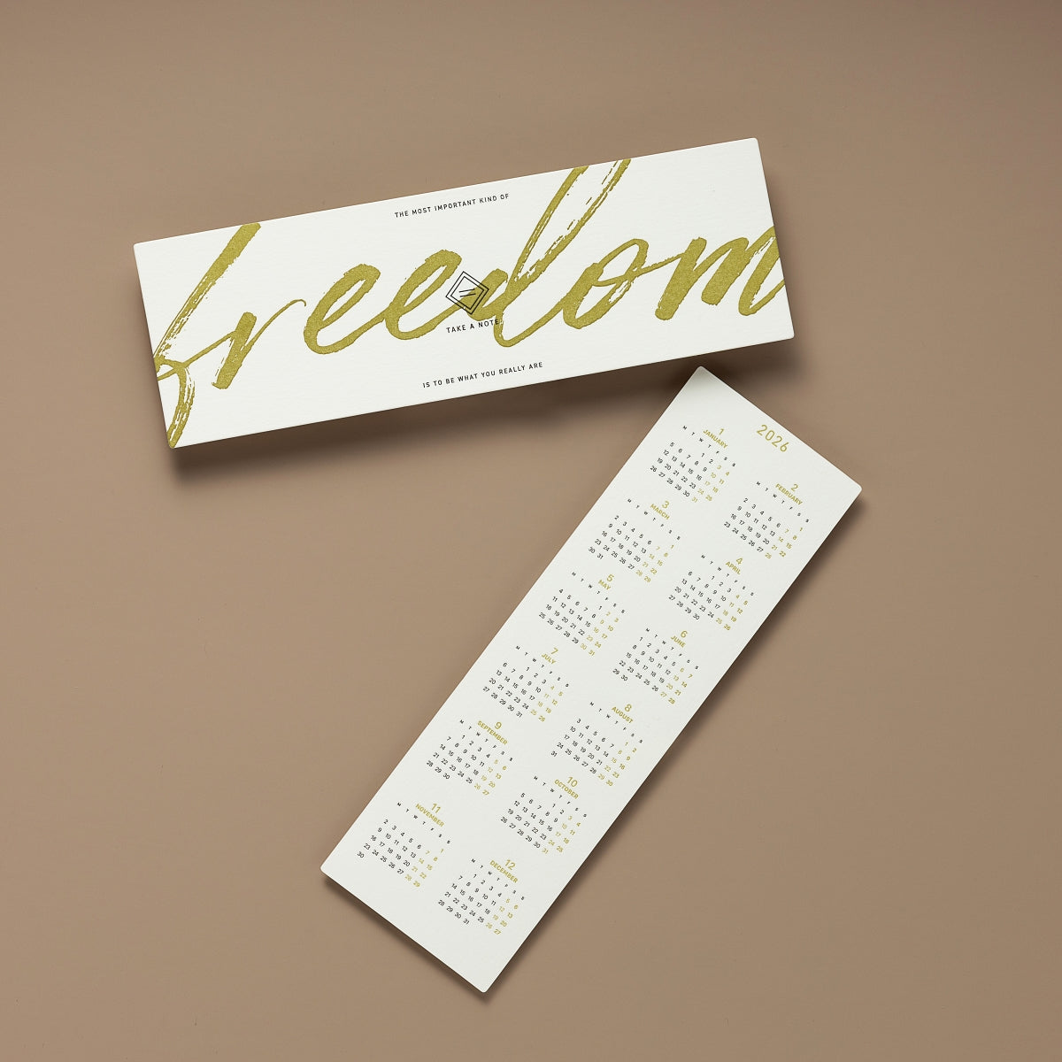 2024 Letterpress Printed Calendar Bookmark