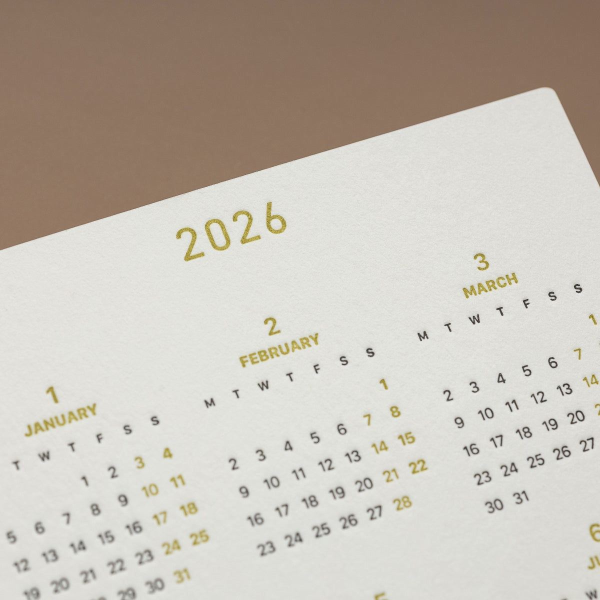 2024 Letterpress Printed Calendar Bookmark