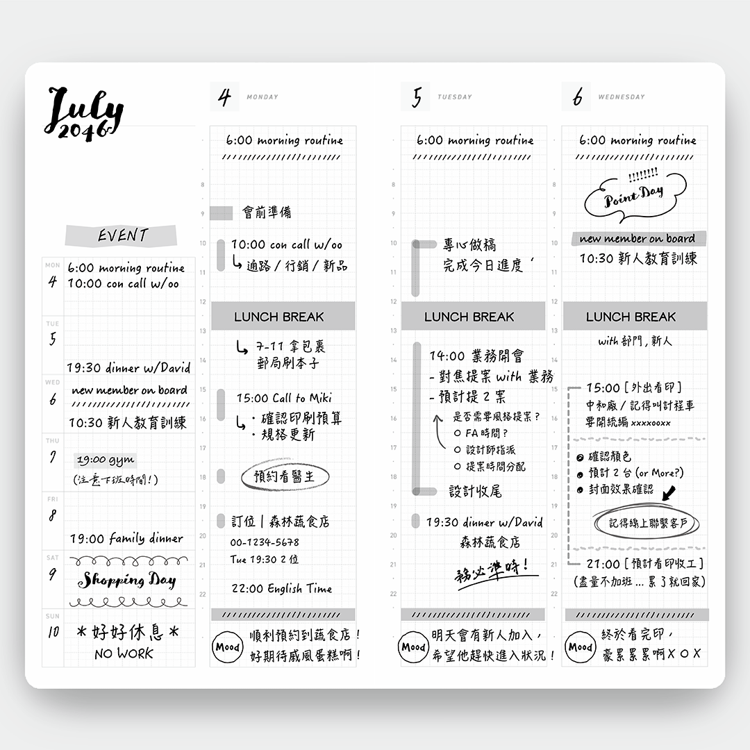 "RECORD" - LITE Undated Hybrid Daily Planner